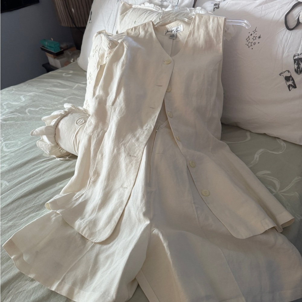 NWOT Cream  Sleeveless Vest with attached shorts!!!!Relaxed Silhouette